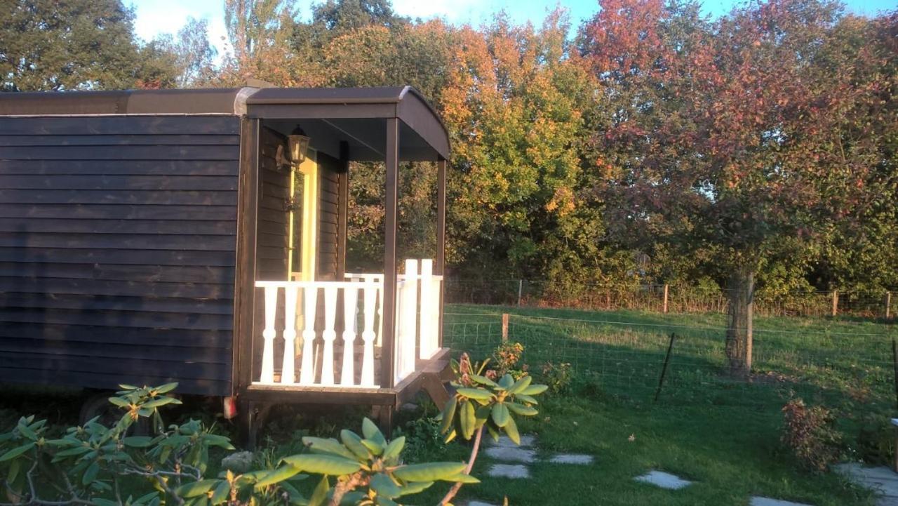 Pipowagen Elsebein Groningen Westerwolde Unieke Ligging Met Eigen Tuin En Vrij Uitzicht Over Veld Naar Natuurgebied Onstwedde 外观 照片